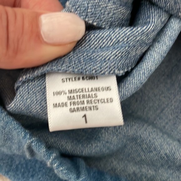 Recollection recycled denim button down with cold shoulder - Picture 5 of 6